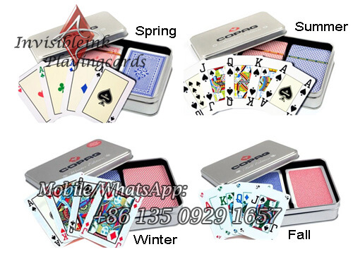 Copag 4 seasons playing cards with invisible ink markings to indicate suits and value