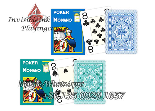 Invisible ink marking Modiano cristallo poker for cheating in home game