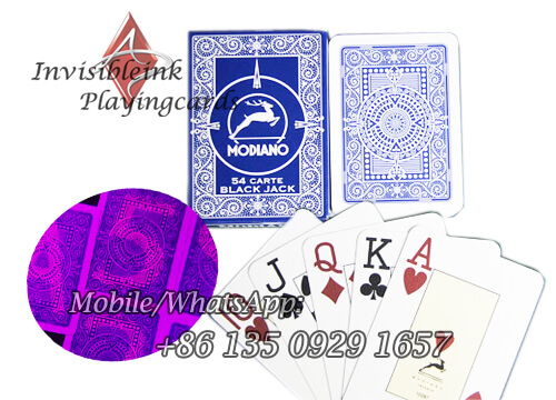 Marked deck Modiano blackjack cards for ir camera