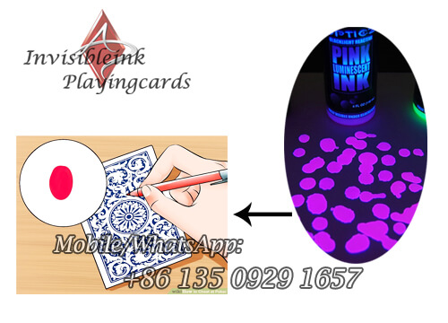 To make invisible markings on playing cards with marked cards ink