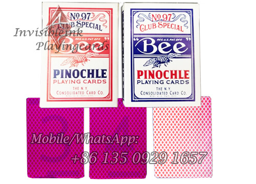 Bee pinochle marked poker cards with infrared sunglasses for cards game
