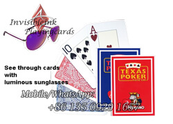 Modiano Texas Holdem marked deck with cards cheating sunglasses